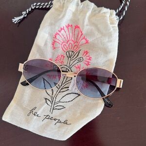 Free People Gold Frame Sunglasses with Black Lenses